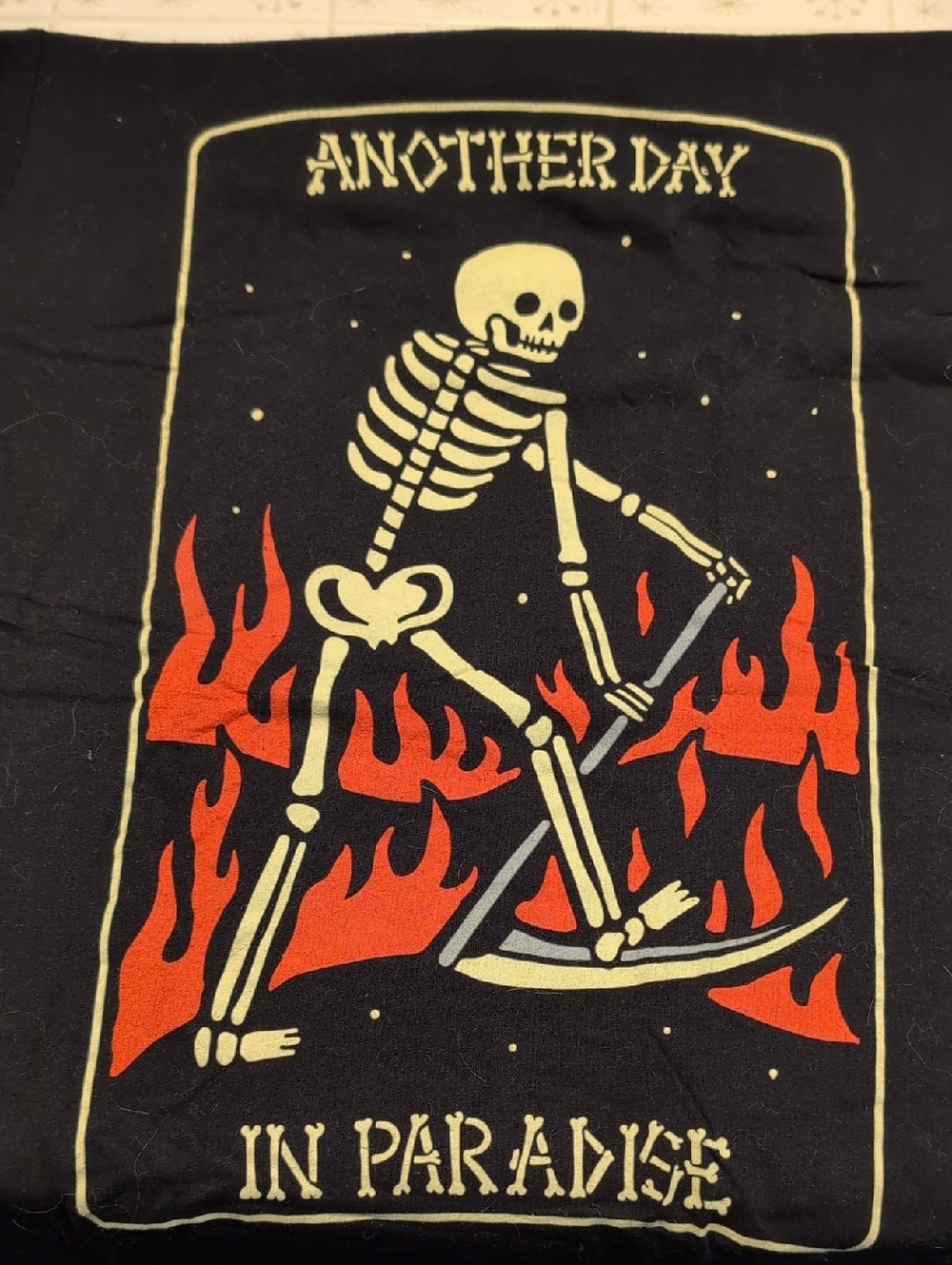 Wicked Women's Another Day in Paradise Skeleton Graphic Tee - Black & Red